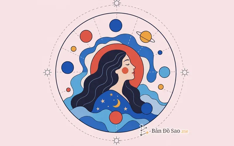 Minh họa Cung Mọc và các nhà mờ đi khi bản đồ sao thiếu giờ sinh