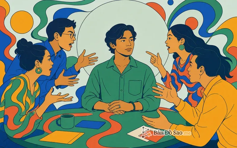 Minh họa Cung Mọc Kim Ngưu khi ngồi vững trong cuộc họp, nhịp chậm và đáng tin