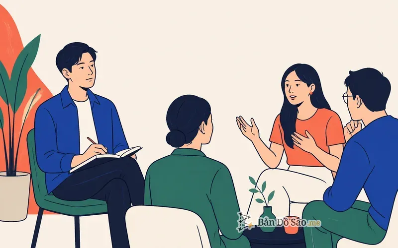 Minh họa Cung Mọc Ma Kết khi giữ tư thế vững và quan sát trước khi tham gia nhóm mới