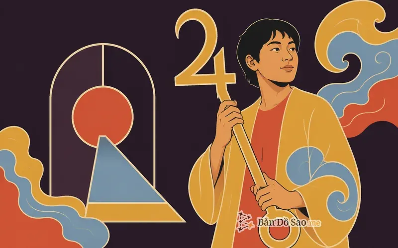 Minh họa chart ruler Sao Mộc gắn với Cung Mọc Nhân Mã như chìa khóa mở lớp ấn tượng phóng khoáng