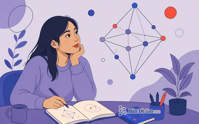 Minh họa ma trận định mệnh là gì, người trẻ nhìn vào biểu đồ năng lượng hình thoi
