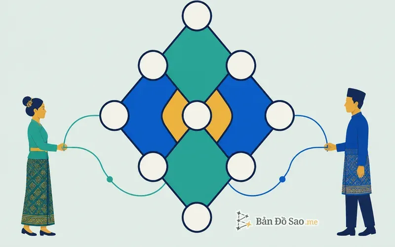 Minh họa Matrix Destiny cặp đôi khác Matrix cá nhân: một biểu đồ chung từ hai ngày sinh