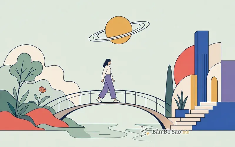 Minh họa giai đoạn Saturn Return như một cầu nối giữa hai chương đời sống
