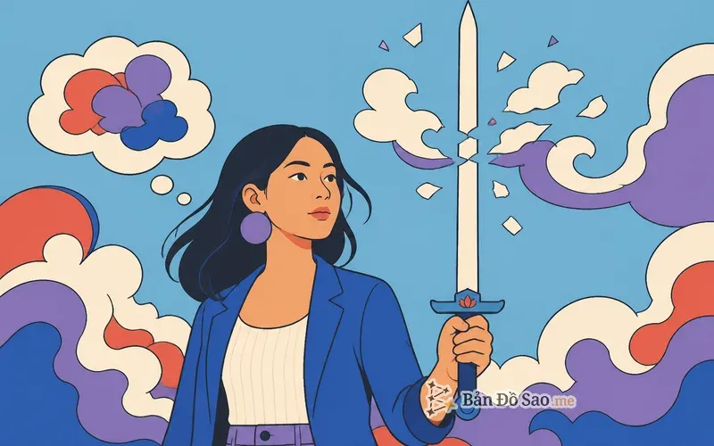 Bộ 14 lá bài Kiếm Swords Tarot xếp theo thứ tự từ Ace đến King