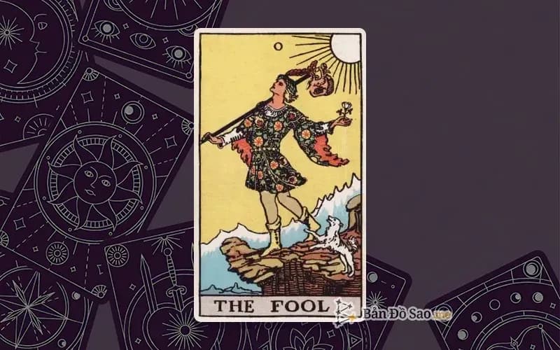 Lá bài Tarot The Fool trong bộ Rider Waite Smith với ý nghĩa khởi đầu mới