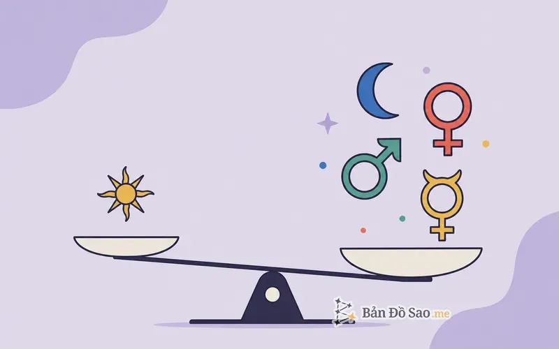 Minh họa hai người thuộc hai cung khác nhau với câu hỏi liệu có hợp nhau
