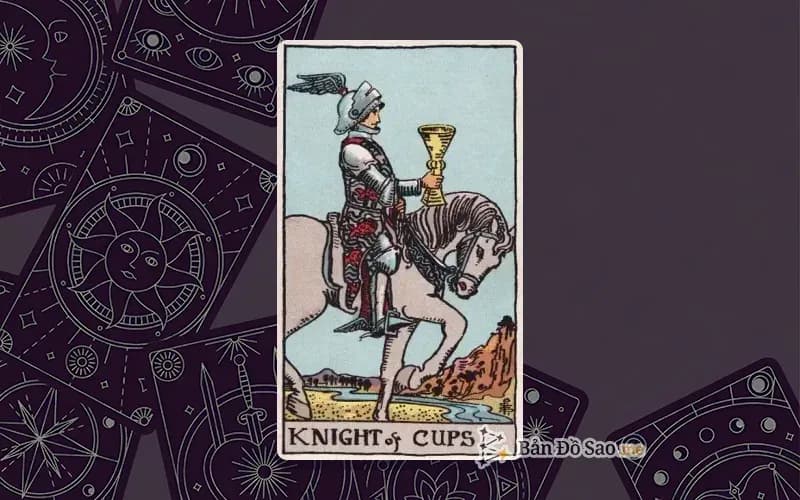 Lá bài Tarot Knight of Cups trong bộ Rider Waite Smith với ý nghĩa lãng mạn, lý tưởng và theo đuổi giấc mơ